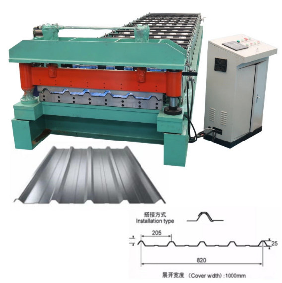 Trapezoidal Metal Roofing Sheet Roll Forming Machine For Zinc Color Steel Ibr Tile