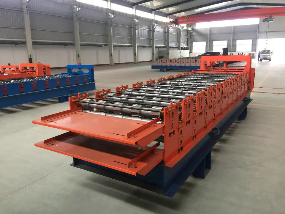 840 900 Double Layer IBR Type Roof Cold Roll Forming Machine PLC Control