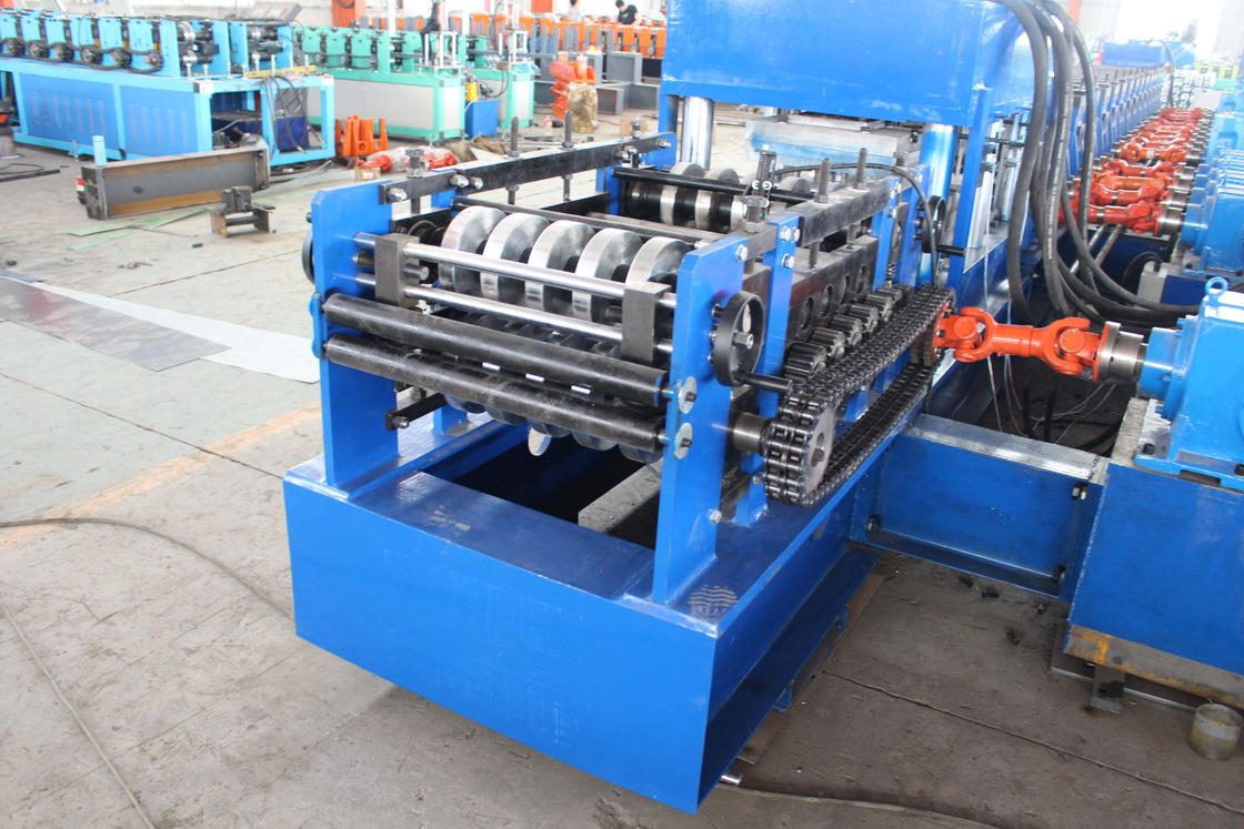 High Speed 15 Station GI Highway Guardrail Roll Forming Machine With Hydraulic Decoiler