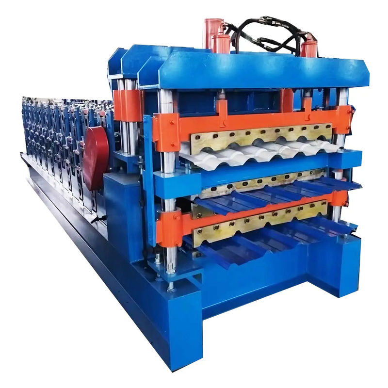 3 In 1 Metal Steel Ibr Roofing Sheets Roll Forming Machine With Three Profiles Customized