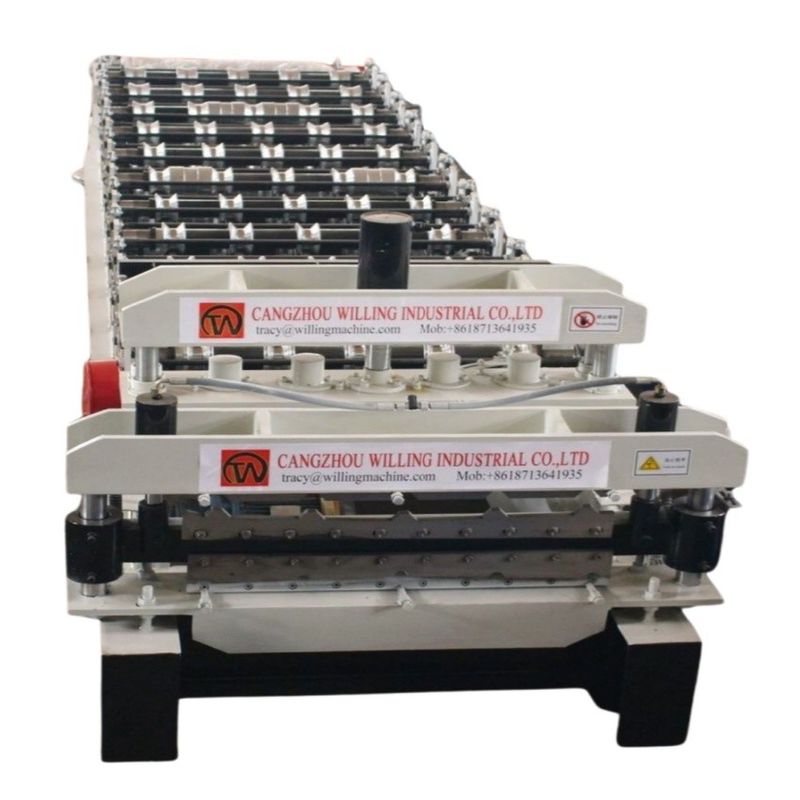 Plc control 0.3-0.6mm  Double Layer Roll Forming Machine 15m/Min For Ppgi Panel Roof