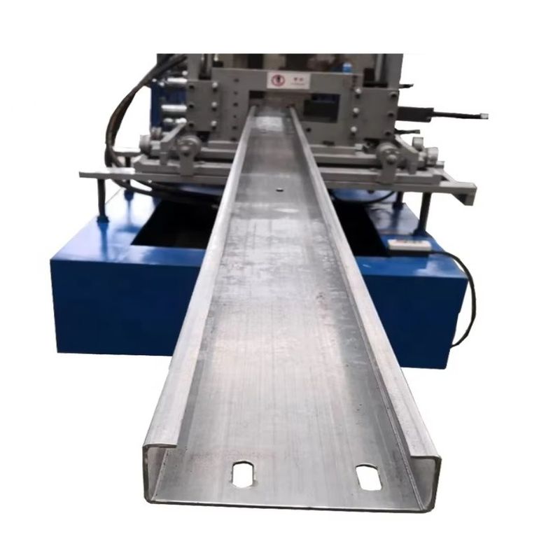 Metal Steel Framing Profile Warehouse Automatic Changed CZ Purlin Hole Punch Cold Roll Forming Making Machine For House