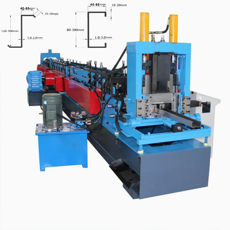 Auto Size Changeable  2 Mm C Purlin Roll Forming Machine For Steel Frame