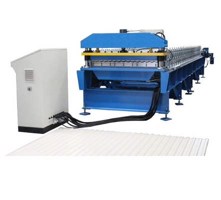 Multi Rib Wall Roof PPGI Trapezoidal Sheet Roll Forming Machine Work Automatically