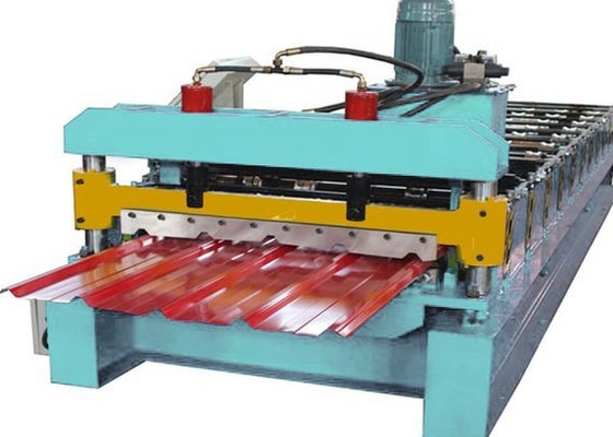Precision Hydraulic Cutting Roof Roll Forming Machine With PLC Control System