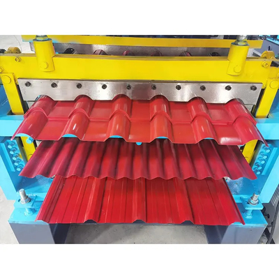 Three Layers Corrugated Trapezoid Steel Roof Roll Forming Machine Metal Iron Roofing Sheet Making